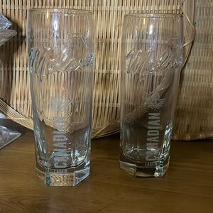 2 Molson Canadian beer glasses cups